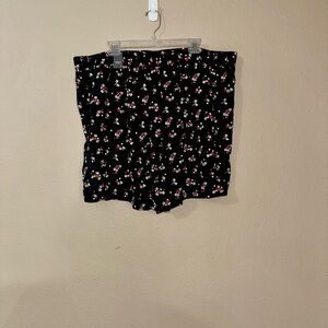 Torrid Black Floral High Waist Women's Shorts